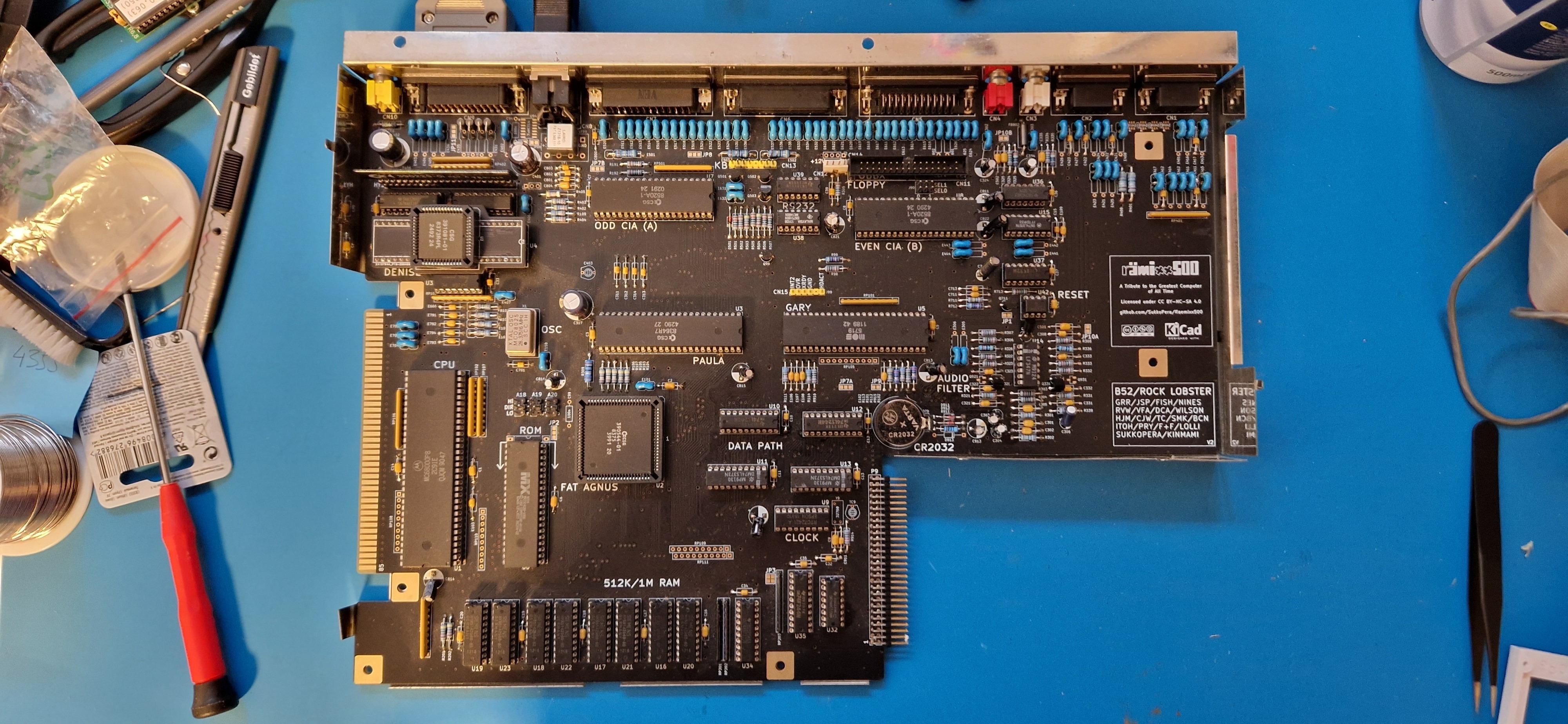 Completely New Commodore Amiga 500 Motherboard Based on the Rämixx500 Project