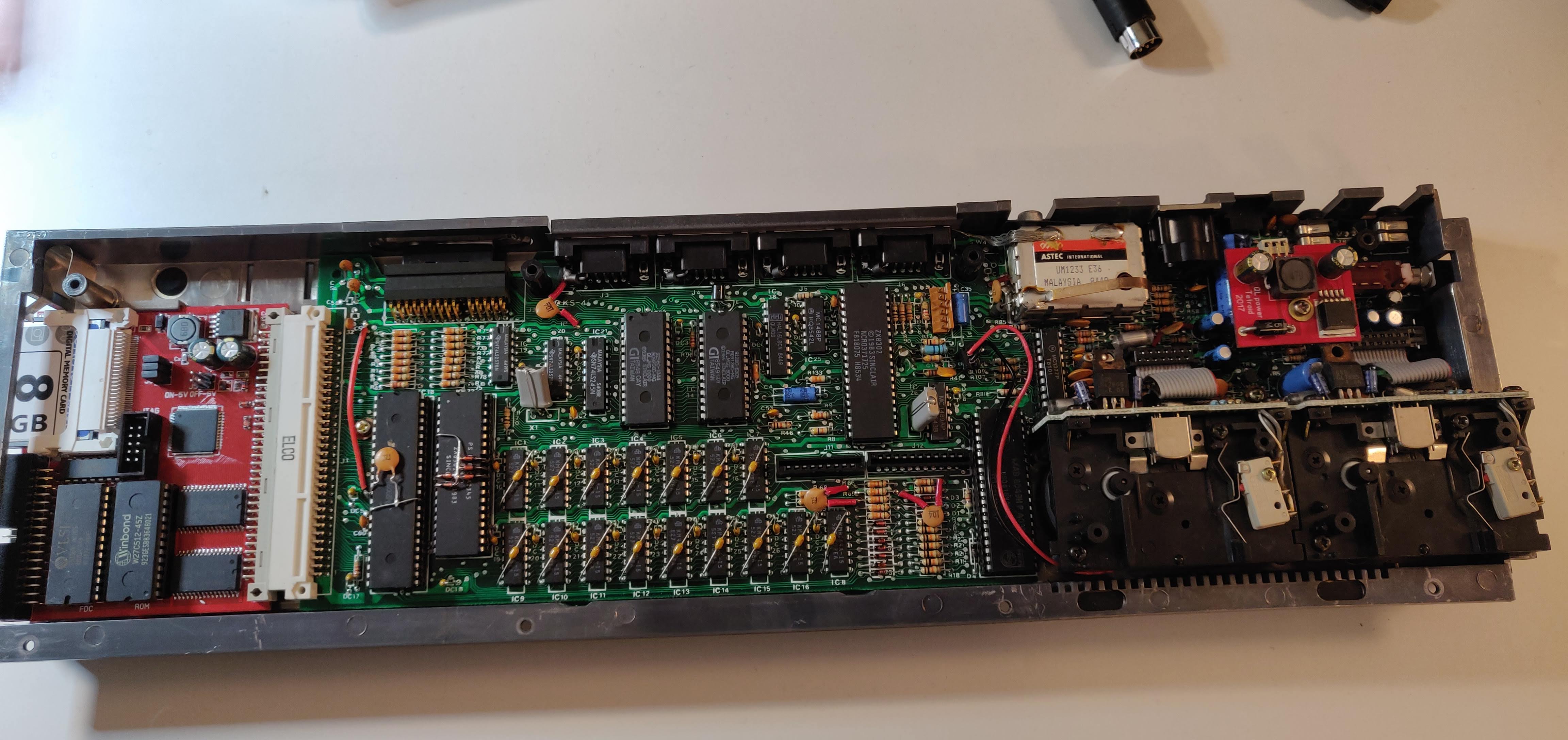 Sinclair QL with Modern Extension Card